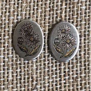 Reed &Barton “September” Aster Post Earrings